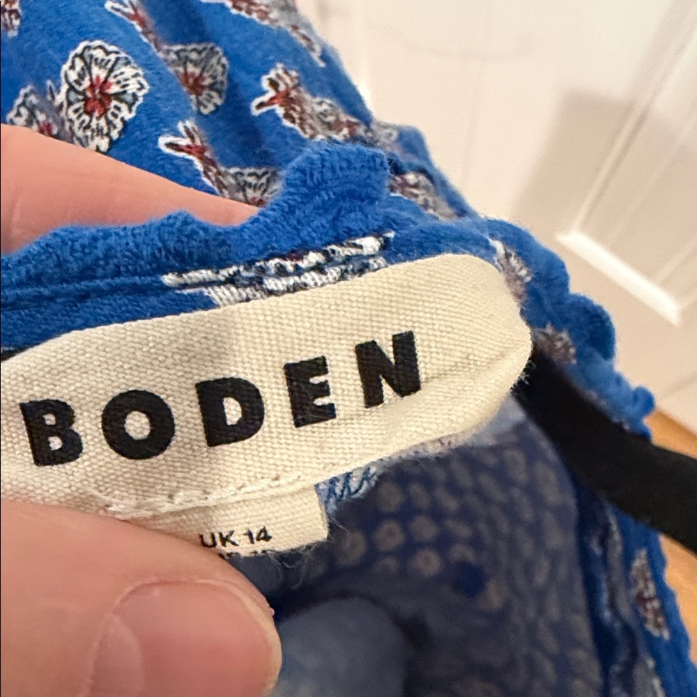 Boden Blue Patterned Blouse 10 - image 5